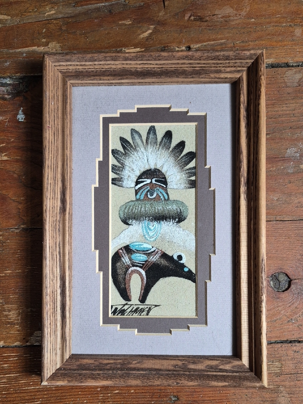 Framed Authentic Navajo sand art painting